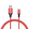 Cable trenzado con cabezal de aleación de aluminio TIPO C, cable de datos de carga rápida de 1 metro, cable de carga de teléfono móvil de 2,4 A con cabello liso de fábrica