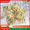 Decorações de Árvore de Natal Veludo Lantejoulas Flores Artesanais Enfeites para Sala de Estar Decoração Guirlanda de Natal Cortes