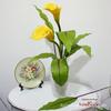 Fita de Toque Simulada Peça Única Folha de Gengibre Planta Verde com Folha Flor Artificial Flor Falsa Atacado Alto Enfeite Artificial Decoração de Casa