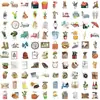 100 pegatinas de grafiti de estilo retro con sello retro para niños, pegatinas decorativas impermeables para taza de agua y ordenador, venta al por mayor
