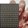 Conjunto de Adesivos de Unha Artística Transfronteiriço Novo Quente da Internet Estampagem a Quente Dourado e Prateado Deus Sol Estrela de Quatro Pontas Adesivo Traseiro Adesivo de Unha