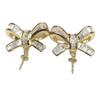 Pendientes de perlas con lazo de plata S925, figura bicolor amarilla y blanca con accesorios de perlas de 9-10 mm sin cuentas