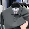 Nova Camisa Polo de Algodão de Manga Curta para Homens no Verão, Casual Business Cor Sólida Gola Lapela Manga Meia-Manga Camiseta Fashion para Homens Jovens e de Meia-Idade