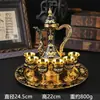 Juego de licores estilo europeo para uso doméstico, juego de petacas de metal, copas creativas vintage para brindis de boda, decoración de regalo de alta gama