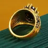 Anillo de piedras preciosas vintage transfronterizo con un toque de alta gama, anillo de flor de rosa incrustado de diamantes, accesorio de mano personalizado moderno y genial para hombres y mujeres