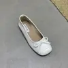 Zapatos Planos para Mujer Estilo Retro, Puntiagudos, Poco Profundos, Color Plateado, sin Cordones, con Moño, Nuevos Mocasines Planos para Primavera y Otoño