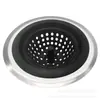 Filtro de Malla para Fregadero de Lavado de Verduras de Cocina Filtro de Desagüe de Fregadero Pantalla de Filtro de Plástico de Goma con Borde de Acero Inoxidable para Hogar Desagüe de Piso