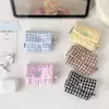 Estilo Coreano Xadrez Coração Mini Porta-Moedas Mini Fivela de Pendurar Estojo para Fone de Ouvido Bluetooth Fecho Flip Portátil Feminino Envelope Vermelho
