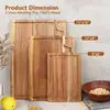 Tabla de cortar de madera de acacia para el hogar Cocina Tabla de cortar de madera maciza y para amasar Tabla de cortar Restaurante Cocina Tabla de cortar de madera engrosada Venta al por mayor