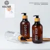 Botella de PET Personalizada de 500 ml con Asa de Anillo para Gel de Ducha, Champú, Acondicionador y Loción Corporal, Tipo de Botella de Plástico Popular