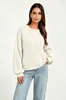 Moda para Mujer 2026 Otoño/Invierno Nuevo Suéter de Punto Jacquard de Color Sólido con Cuello Redondo Jersey Trenzado Vintage para Mujer