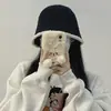 Chapéu de Pescador de Pelúcia Tricotado Estilo Novo 2026 para Mulheres, Chapéu Bucket de Circunferência da Cabeça Grande para Outono e Inverno, Moda Japonesa, Chapéu Emagrecedor