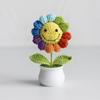 Girasol Tejido a Mano en Maceta Terminado Lana Simulación Rosa Decoración Regalo de Vacaciones Puesto Transfronterizo