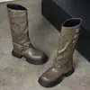 Botas Femininas Tamanho Grande 41 a 43 Botins para Pernas Cheias para Mulheres Outono Novo Estilo Botas Calça Botas Longas Botas de Montaria Altas