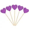 Inserts decorativos para pastel de cumpleaños de papel brillante, estrellas de cinco puntas y corazones, toppers pequeños para decoración de postres de fiesta, 5 piezas