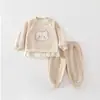 Conjunto de Sudadera con Capucha y Pantalones para Bebé Primavera y Otoño Casual Superior para Bebés y Niños Pequeños Estilo Coreano Elegante Conjunto Separado Ropa Exterior para Niños