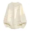 2026 Nuevo Modelo Personalizado Ajuste Holgado Marca de Moda Estilo Henley Falso Dos Piezas Suéter Juvenil Suéter de Punto para Hombre