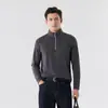 Camiseta Térmica de Lana Acetato Seda Clase A para Hombre, Media Cremallera, Manga Larga, Versátil para Uso Casual