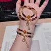 Pulsera de Cristal Torre Amarilla, Pulsera de Cristal, Joyería de Cristal, Pulsera de Cristal Blanco y Amarillo Natural para Mujer, Joyería de Alta Gama