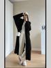 Cardigan de Tricô Falso de Pelo de Mínk Solto de Comprimento Médio Outono 2026 para Mulheres, Casaco Estilo Preguiçoso Primavera e Outono com Design Patchwork