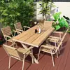 Mesas y Sillas de Plástico Madera para Exteriores para Patios y Jardines, Impermeables, Resistentes al Sol y Anticorrosivas, Adecuadas para Villas y Balcones al Aire Libre, Juego de Mesa y Sillas de Ocio