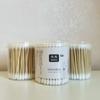 100 Bastoncillos de Algodón Doble Cara en una Bolsa, Paquete Combinado de Bastoncillos de Algodón con Palo de Bambú