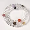 "Espacio Negativo" Calmante Natural de Alta Pureza Pulsera de Cristal Blanco Collar Bidireccional Multipiedra Atracción de Riqueza Pulsera de Tres Círculos Mayoreo