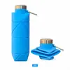 Taza de Agua de Diamante Plegable de Silicona 700ml Material de Grado Alimenticio Deportes al Aire Libre Bolsillo Tetera Portátil