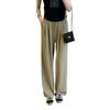Calça de Oxigênio Reta Casual Solta Auto-retentora Slimming Longa Perna Larga Verão Feminina Z0406Y