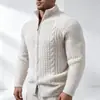 Suéter de punto con cremallera doble y cuello alto medio para hombre, cárdigan, prenda exterior casual, nuevo para otoño/invierno 2026, europeo y americano, transfronterizo