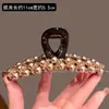 Pinza para el Cabello de Perla Color Champagne de Alta Gama, Pinza para el Cabello de Cristal de Moda Estilo Coreano para Cabello Grueso, Nuevo Accesorio para el Cabello de Pinza de Tiburón para Mujeres