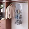 Bolsa de almacenamiento para el hogar, bolsa colgante, bolsa de almacenamiento multicapa de doble cara a prueba de polvo, bolsa organizadora plegable colgante para bolso de mano