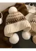 Gorro de Tricô Estilo Fair Isle, Forrado com Lã para o Inverno, Espessado para Proteção contra o Frio, Gorro para Aquecer as Orelhas, Gorro Emagrecedor
