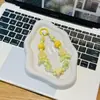 Nova Corrente de Celular com Contas de Flor de Cerejeira da Primavera Chaveiro Laço Pingente Cabeça de Bolsa Pingente de Fone de Ouvido Pequeno Presente para Transmissão ao Vivo
