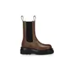 Botas Chelsea de Cavaleiro Estilo Britânico com Solado Grosso Femininas de Cano Médio com Manga em Lã Forrada de Cor Contrastante Botas Curtas tipo Chaminé Outono 2025