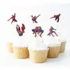 Palitos de Dente de Papel Grosso Dupla Face, Decorações de Bolo de Aniversário, Toppers para Cupcakes, Pacote com 24