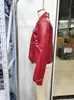 Chaqueta Versátil de Cuero Sintético con Bolsillos, Solapa y Botonadura Única, Manga Larga 2025 Primavera Europea y Americana Transfronteriza para Mujer, Abrigo Corto Holgado