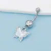 Gabe Europa y Estados Unidos transfronterizo nuevo circonita forma de corazón perforación anillo umbilical moda hermoso mariposa acero inoxidable anillo de ombligo