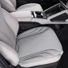 Cojín de asiento de coche de algodón látex de alta gama, una sola pieza, apto para todas las estaciones, almohadilla de asiento de cuero gamuza, tacto premium, cojín de asiento ventilado y transpirable