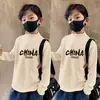 Y2328 # Camiseta Básica de Cuello Alto para Niños Manga Larga Otoño e Invierno 2025 Nuevo Estilo Top Térmico de Terciopelo por Ambos Lados
