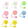 Tapa de Pajita de Silicona de Dibujos Animados de Flores 10mm Taza Stanley Tapón Antipolvo Cubierta Antipolvo Fabricante Lista de Stock Tapa de Vaso Portátil