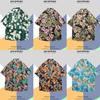 Camisa Floral de Férias na Praia Masculina de Manga Curta Ins Bonita Havaiana Casal Camisa Solta de Manga Curta Meia Manga para Praia