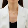 Collar de Corazón de Durazno Tridimensional de Alta Gama para Mujer, Cadena Sencilla y Única para Clavícula con Forma de Corazón de Amor, Accesorio Chapado en Oro de Acero Inoxidable, Fuente para Transmisión en Vivo