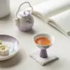 Taza de Té Morada Degradada Pintada a Mano Mariposa Imitación Dinastía Song con Pie Alto Set de Té Kung Fu Taza Maestra para el Hogar Taza de Té Cerámica