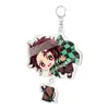 Mercancía de la Serie Kimetsu no Yaiba, Tres Personajes Pequeños, Miembros del Escuadrón Cazademonios, Llaveros Acrílicos de Alta Visibilidad, Regalo para Amigos