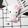 Accesorios de resina DIY cuerpo completo sentado de lado lazo gato rosa caja de almacenamiento taza de agua pegatina para refrigerador parche material