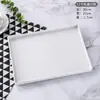 Bandeja Rectangular Comercial para Habitación de Hotel Taza de Agua Comercial de Plástico Plato Taza Plato Blanco de Melamina Estilo Nórdico para Pan