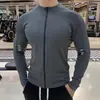Nova camisa de ciclismo de manga comprida, versátil e estilosa, para homens, com corte justo, gola alta e fecho de zíper, adequada para corrida e treino.