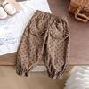 Roupa infantil pequena e média para meninas, calças de veludo cotelê de bolinhas, calças de bebê, calças casuais para bebês e meninas, estilo ocidental, primavera e outono