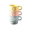 Tazas apilables de cerámica de colores pastel, sencillas y creativas, tazas de café para la oficina, vasos de agua de alto valor, regalos personalizables